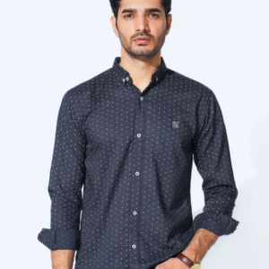 Navy Designer Printed Casual Shirt (CSP-281)